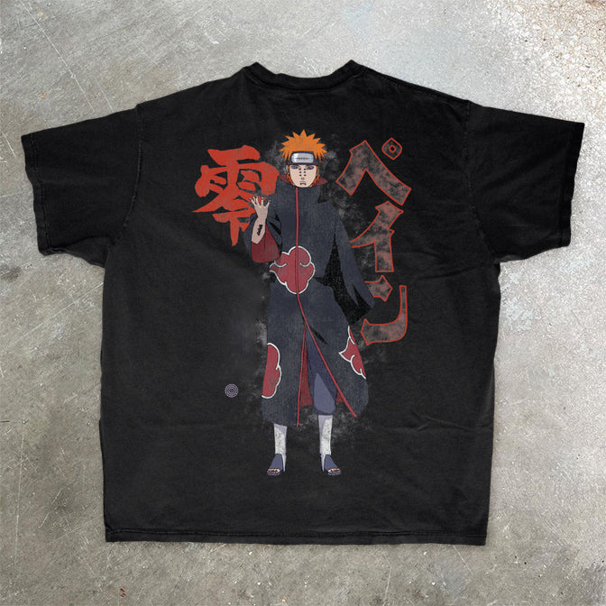 Naruto Vintage Print Short Sleeve T-Shirt