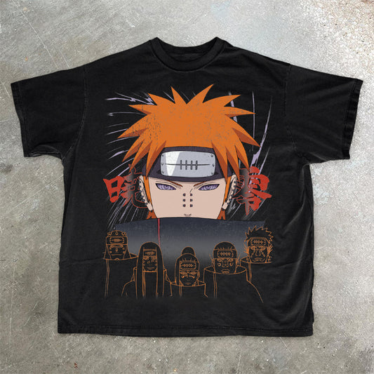 Naruto Vintage Print Short Sleeve T-Shirt