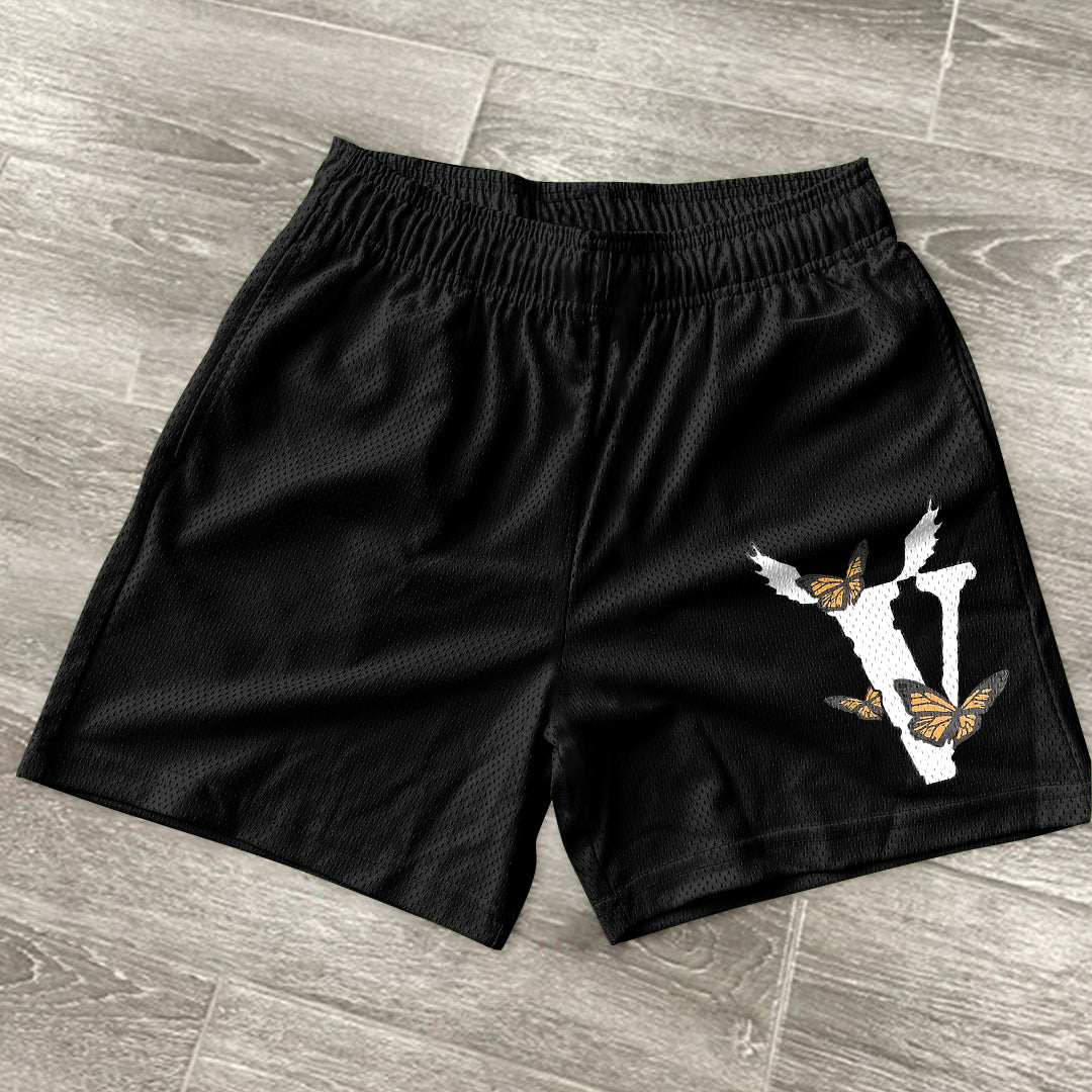 Personality brand printed mesh street shorts