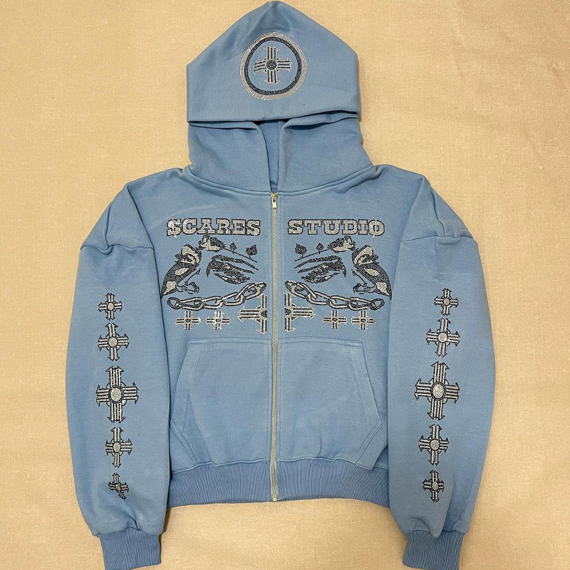 Street  Diamond Zip Hoodie Outwear