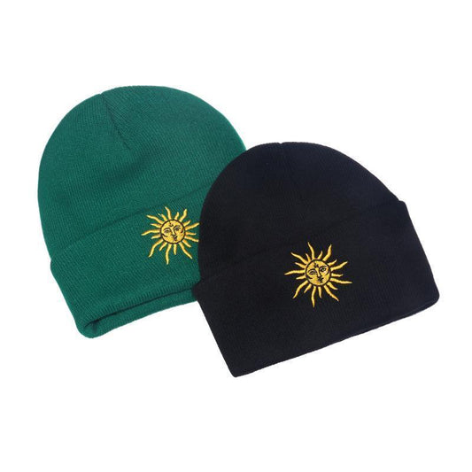 Outdoor hip-hop sun embroidered knitted wool hat