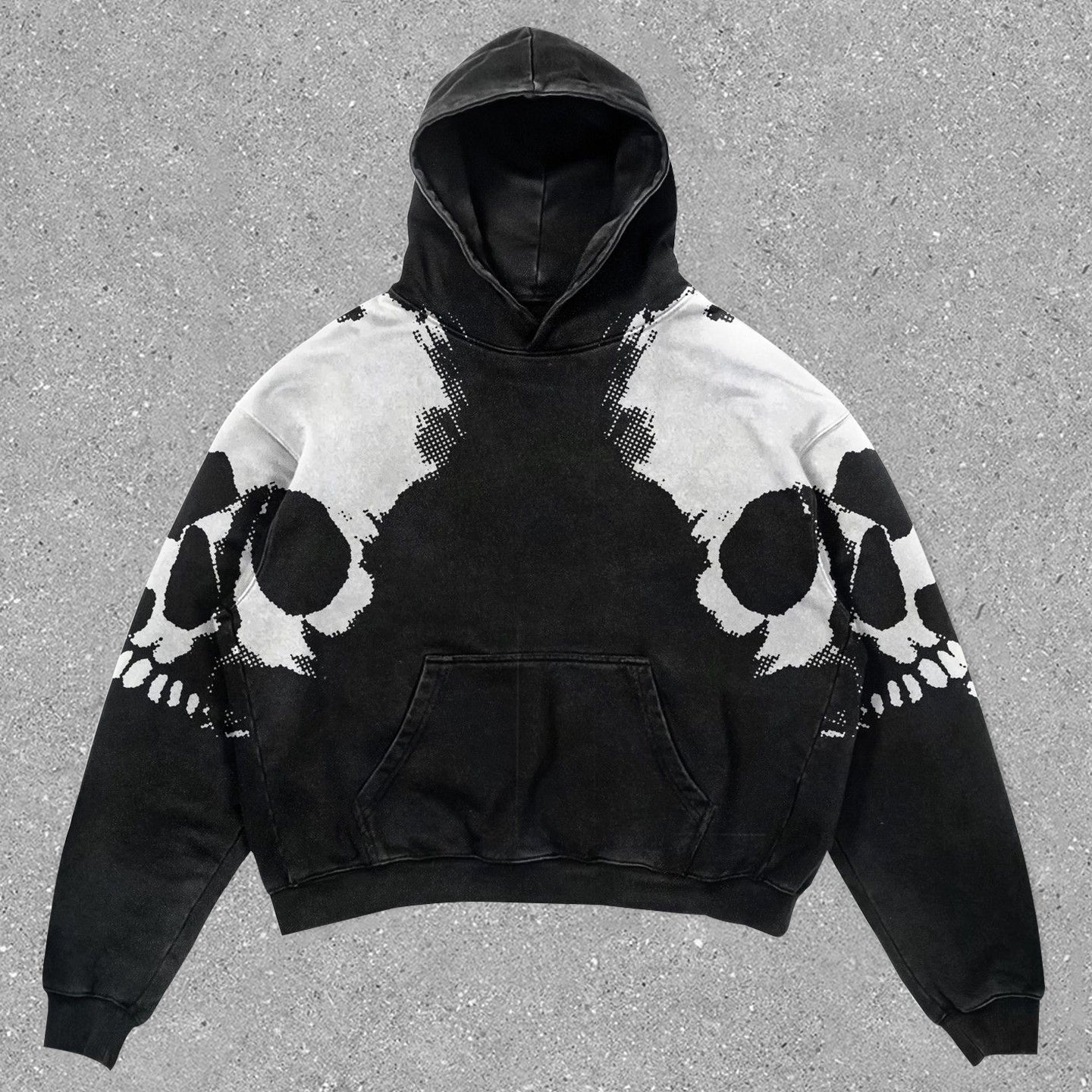 vintage skull print hoodie