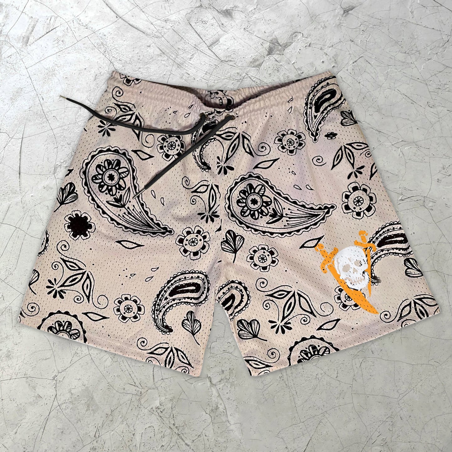 Vintage Cashew Flower Fashion Street Shorts