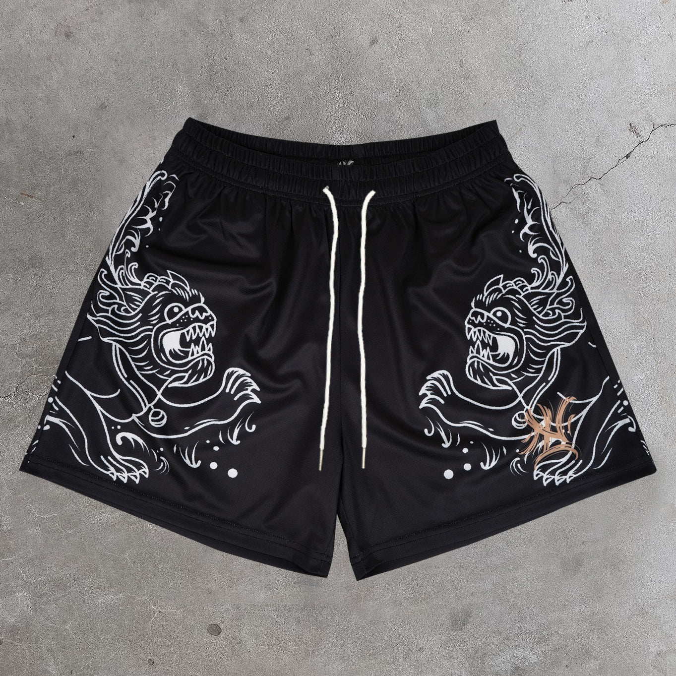 Fashionable personality street style tiger print stretch shorts