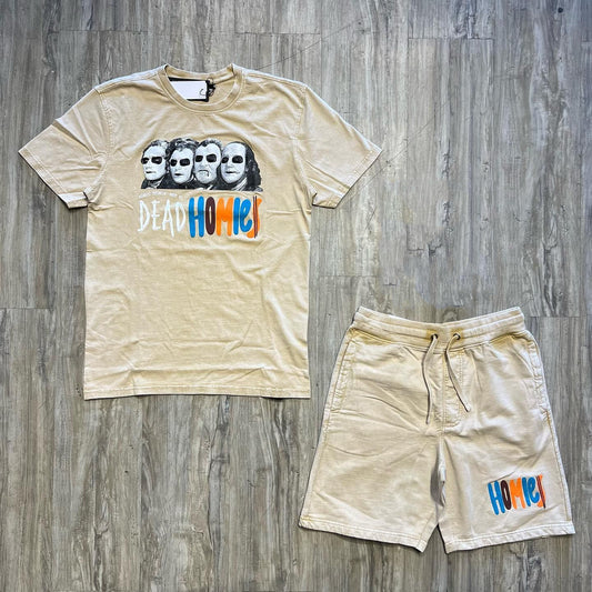 Dead Homies Print T-Shirt Shorts Two-Piece Set