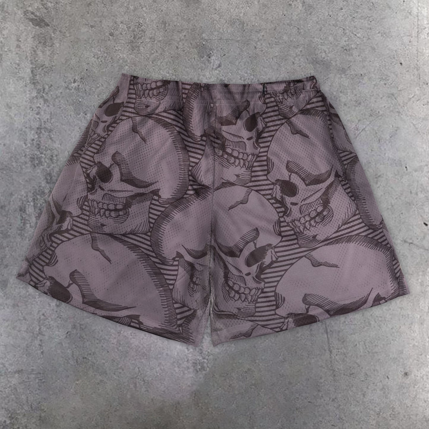 Street Vintage Skull Mesh Shorts