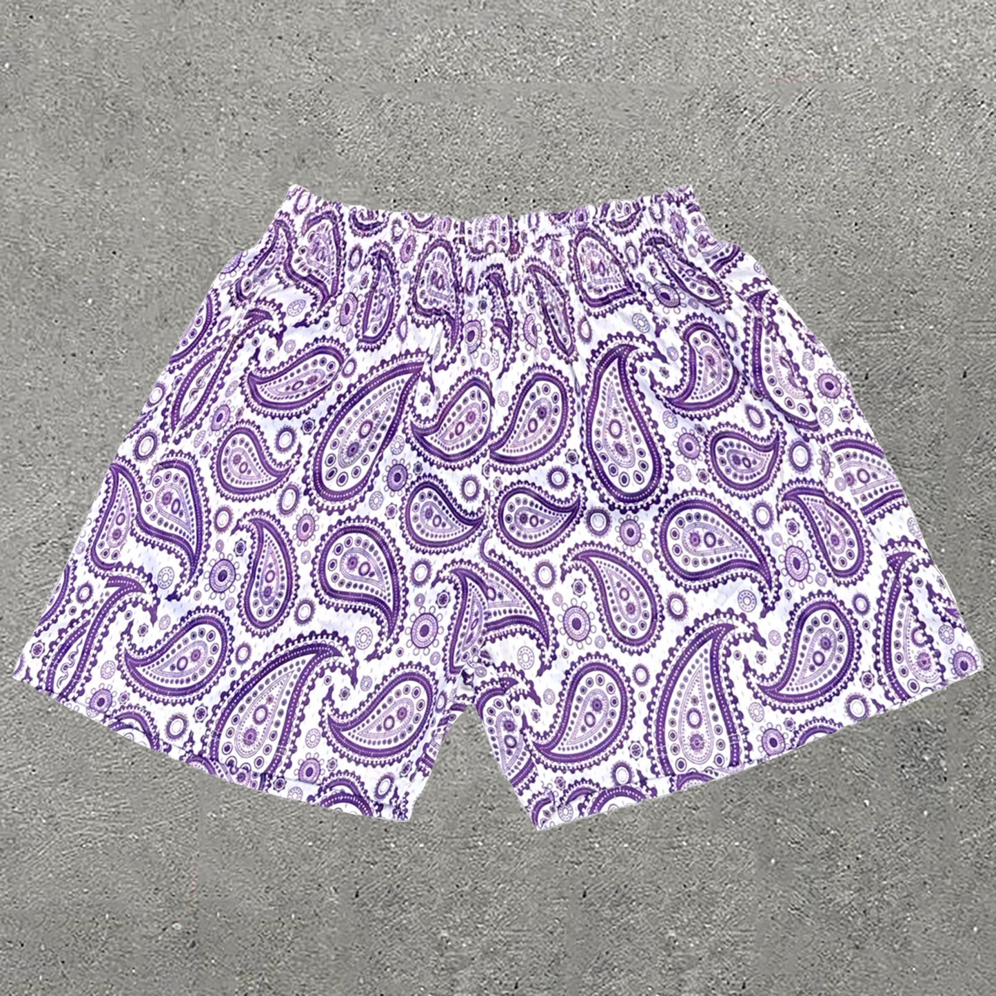 Casual Paisley Print Mesh Shorts