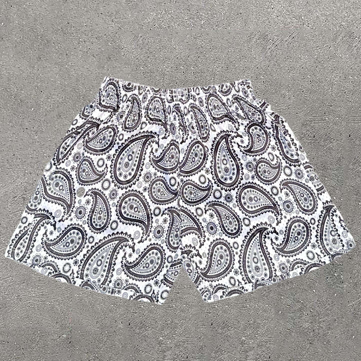 Casual Paisley Print Mesh Shorts