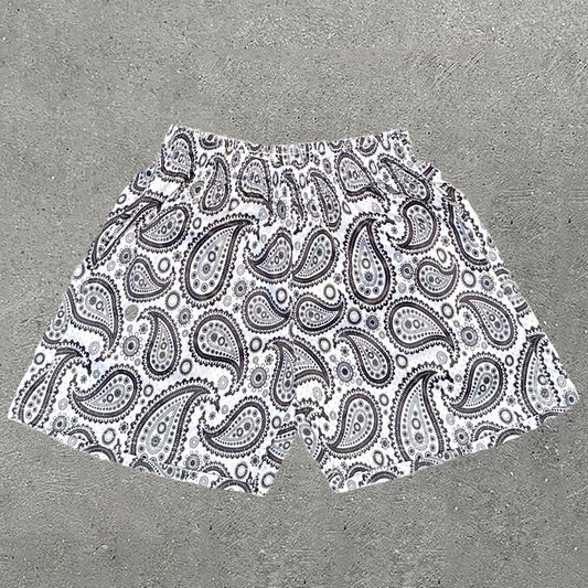 Casual Paisley Print Mesh Shorts