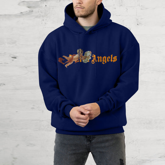 Retro Casual Street Angel Print Hoodie