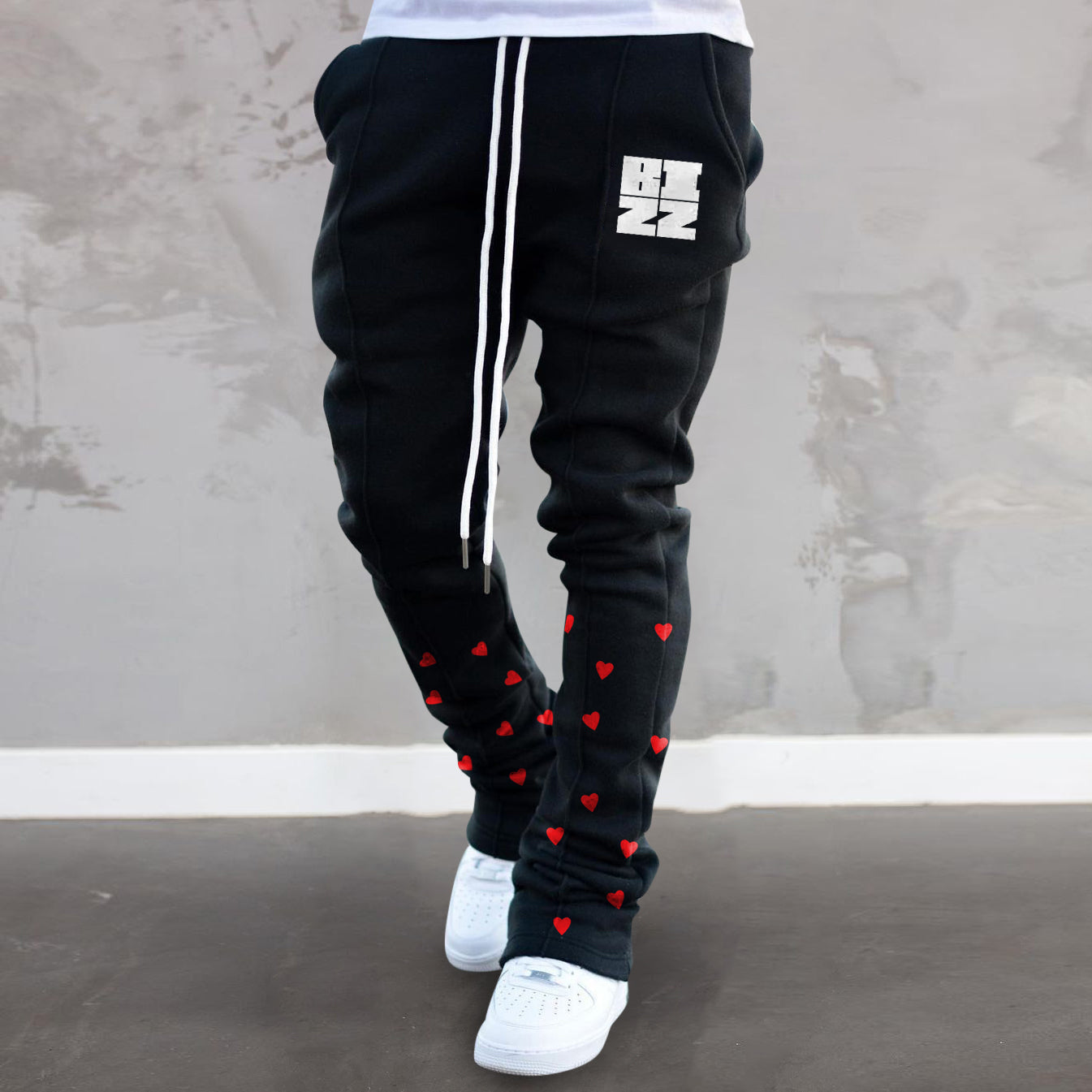 Fashionable street trousers with personality tide brand printing