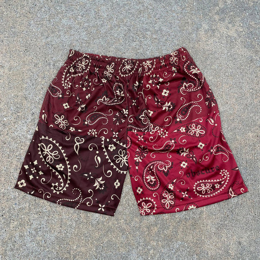 Fashionable personality colorblock print retro shorts