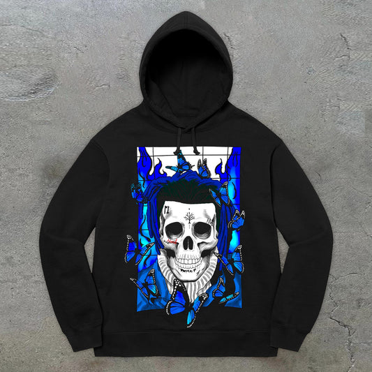 Statement Skull Print Stylish Hoodie