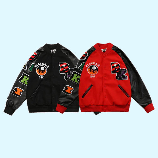 Fried Street Stitching Baseball Uniform Loose American Jacket