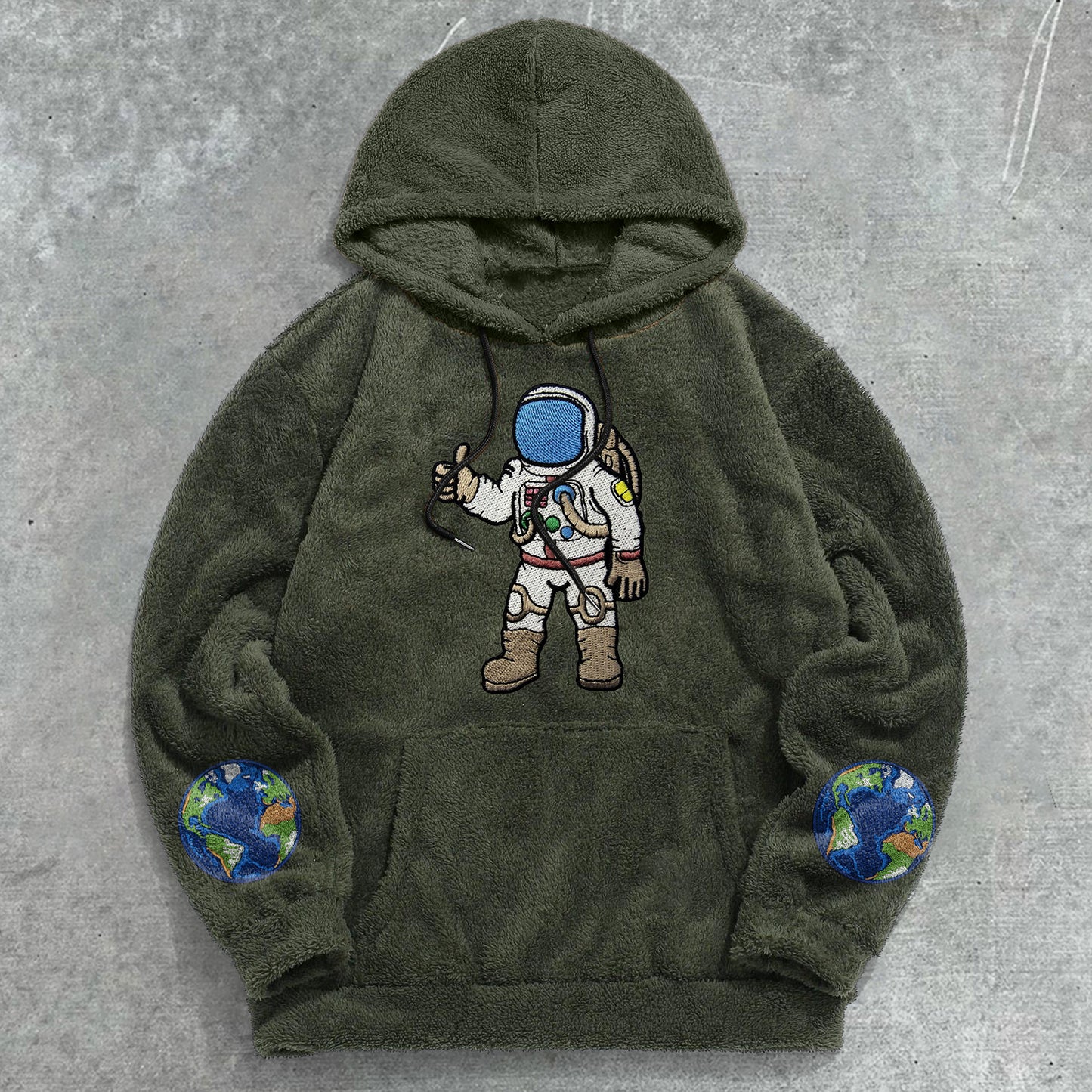 Personalized Vintage Astronaut Plush Hoodies