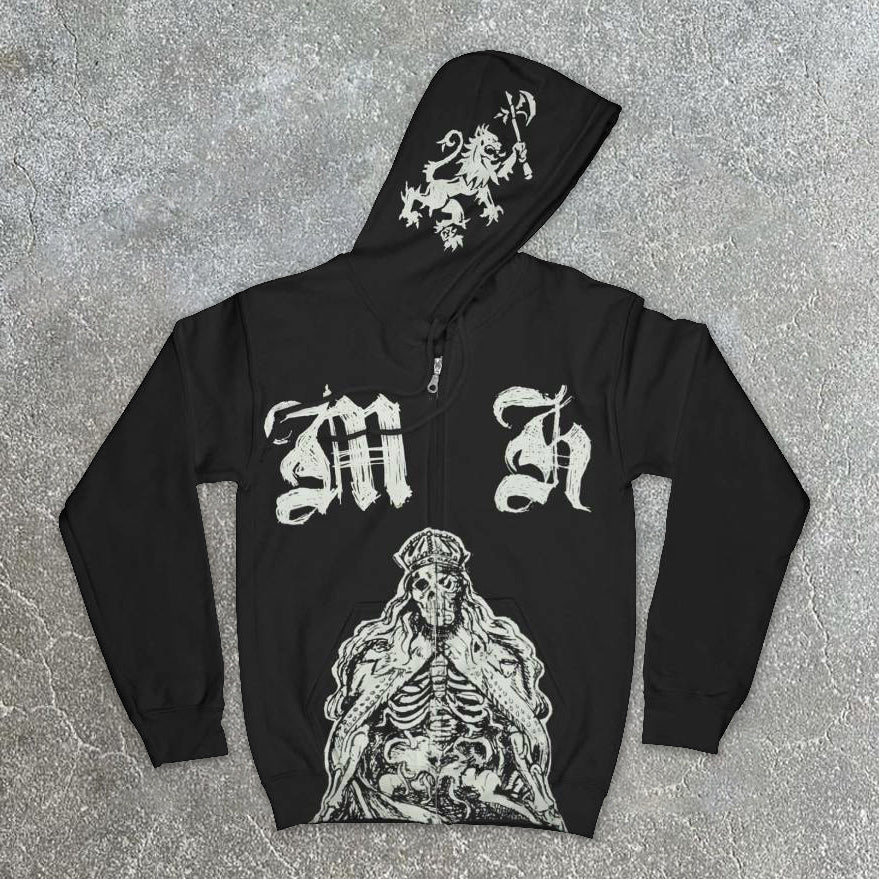 Fashionable Skull Print Long Sleeve Hoodie