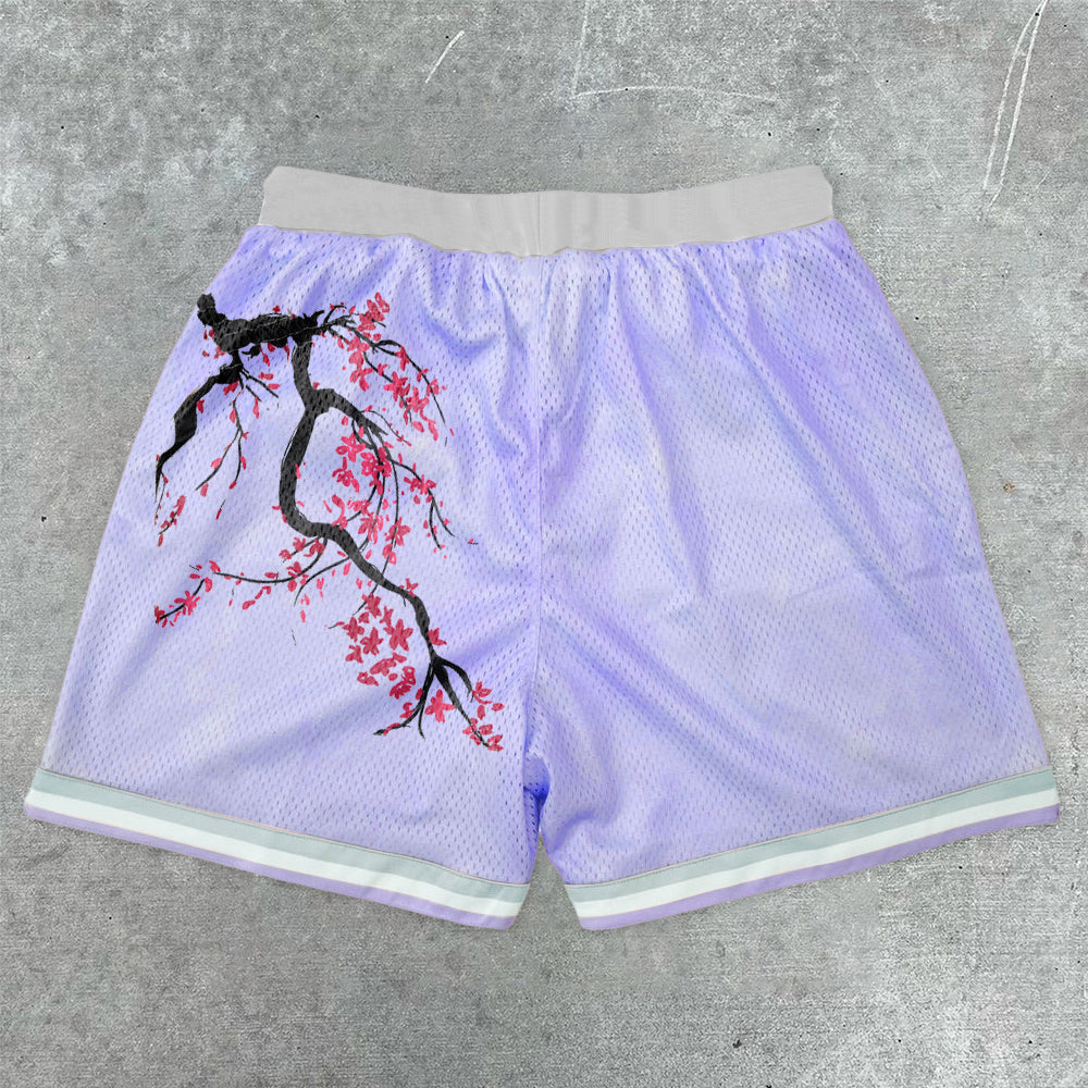 Artistic fashion casual purple shorts