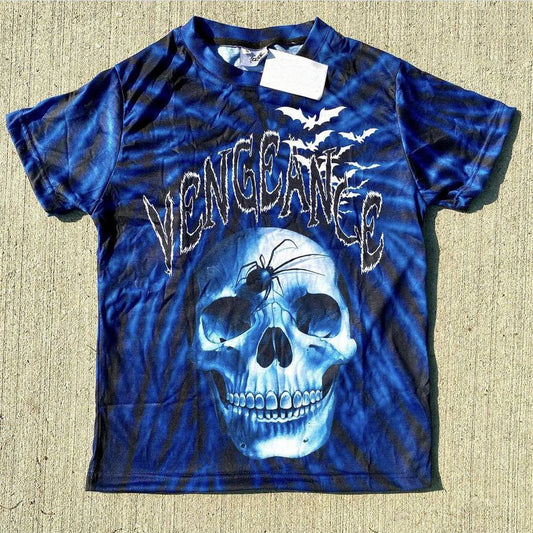 Statement street style skull print short sleeve t-shirt