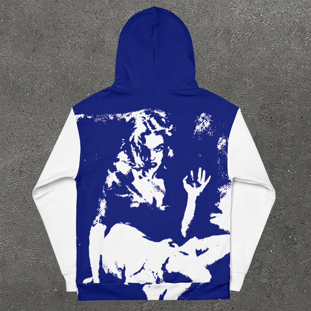 Figure Print Long Sleeve Hoodie