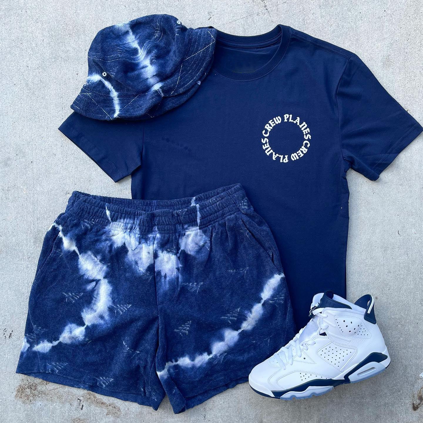 Fashion Tie Dye Print Shorts T-Shirt Two Piece