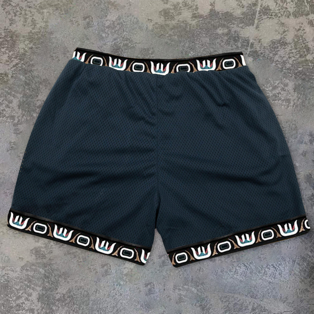 Vintage Butterfly Pattern Trend Mesh Shorts