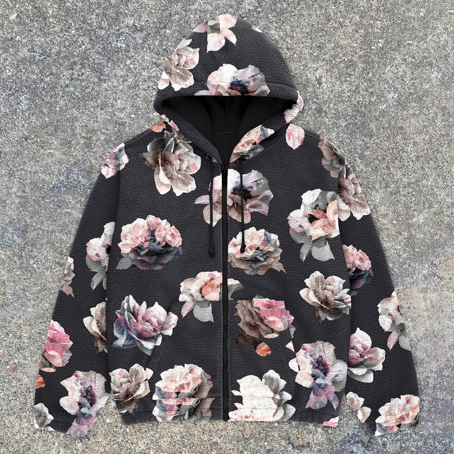 Floral Print Vintage Street Fleece Jackets