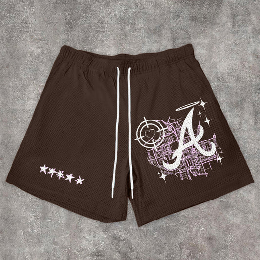 Personalized Letter Print Fashion Sports Shorts