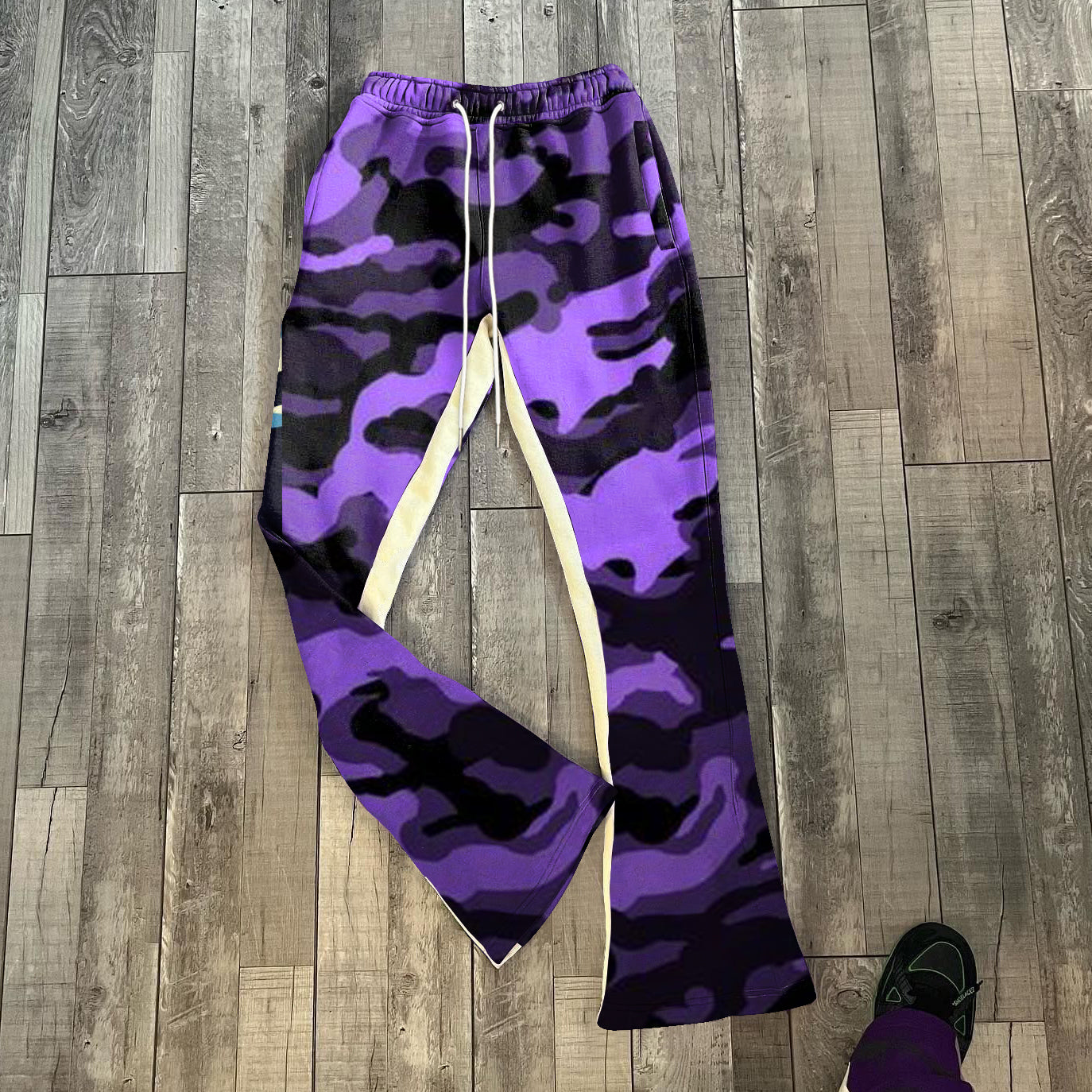 Retro Street Style Printed Camouflage Flared Pants