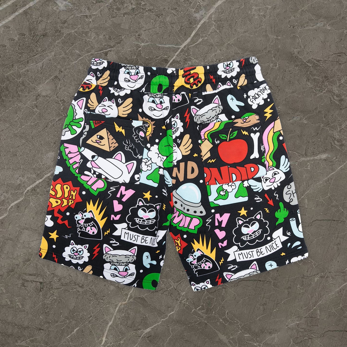 Hip Hop Cartoon Print Board Shorts