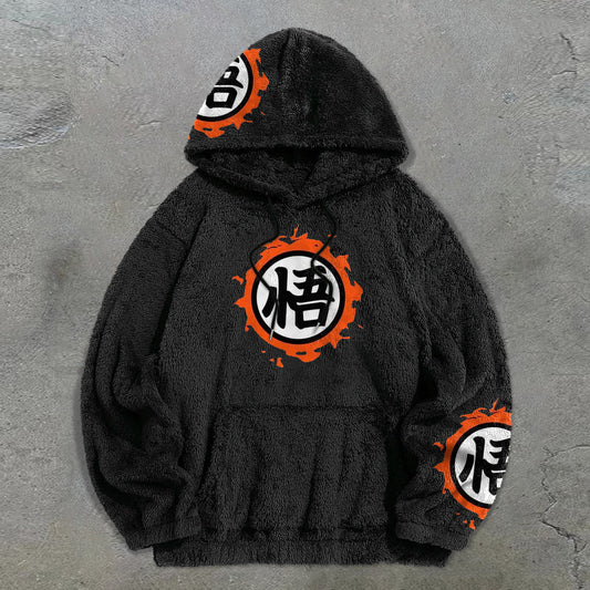 Retro Tide Brand Print Casual Plush Hoodies