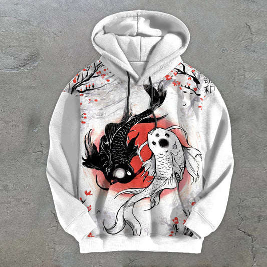 Peace Carp Fashion Street Style Casual Hoodies