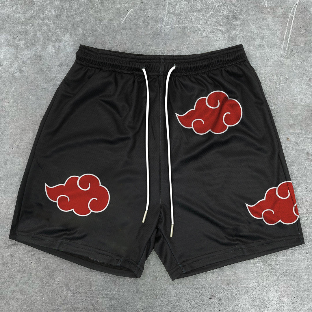 Naruto Cloud Print Vintage Street Shorts