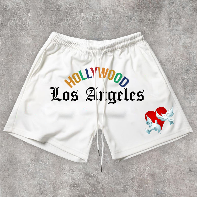 LA Fashion Print Mesh Shorts