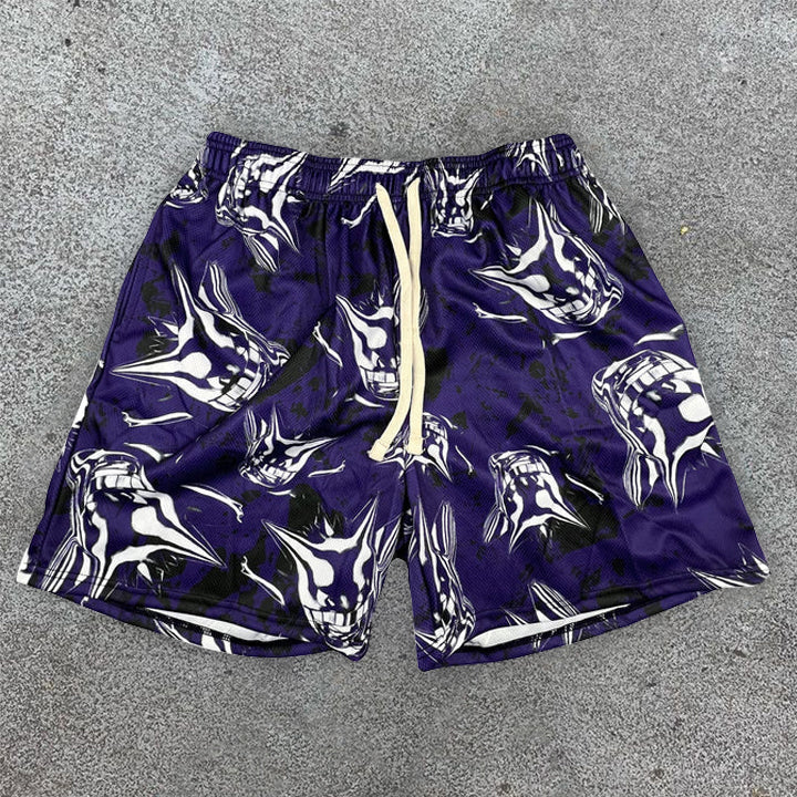 Fashionable personality street style printed casual shorts