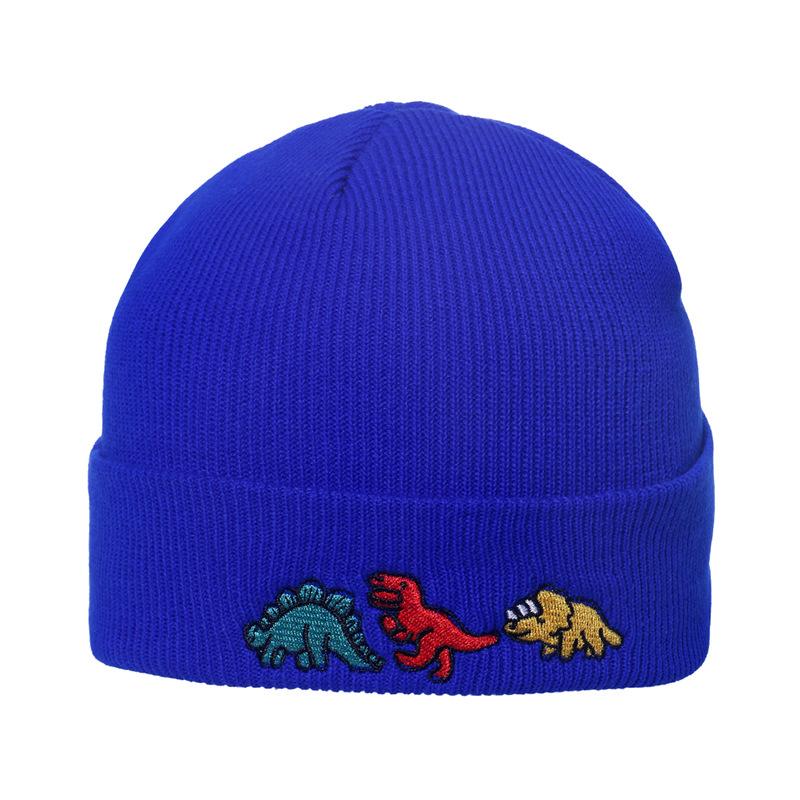 Hip Hop Knitted Hood Woolen Hat Dinosaur Embroidery