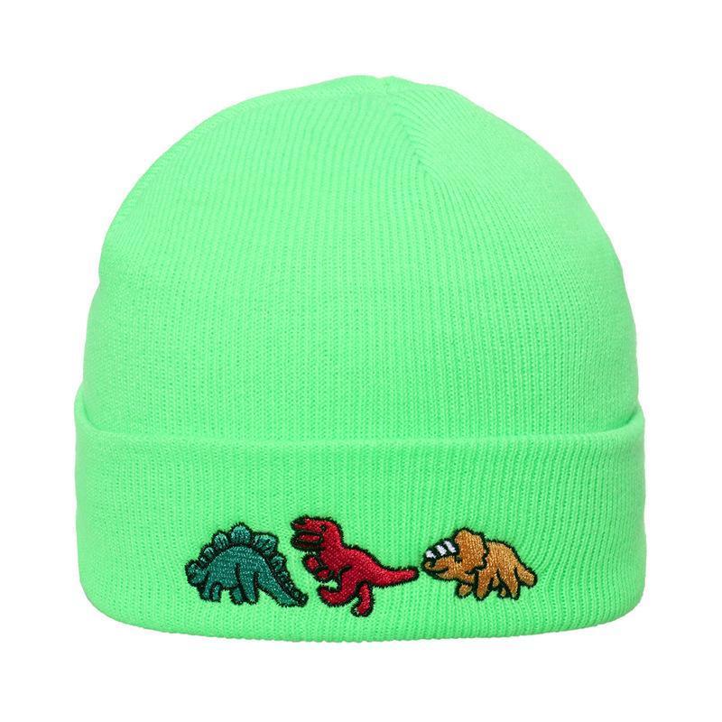 Hip Hop Knitted Hood Woolen Hat Dinosaur Embroidery