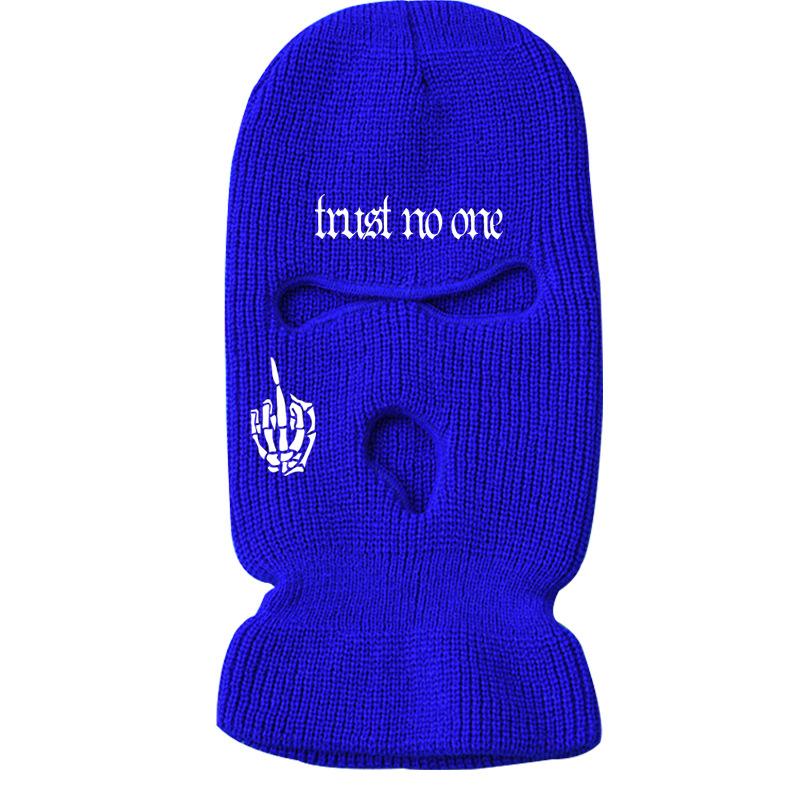 Skeleton hand street knitted warm three-hole hat ski mask hat