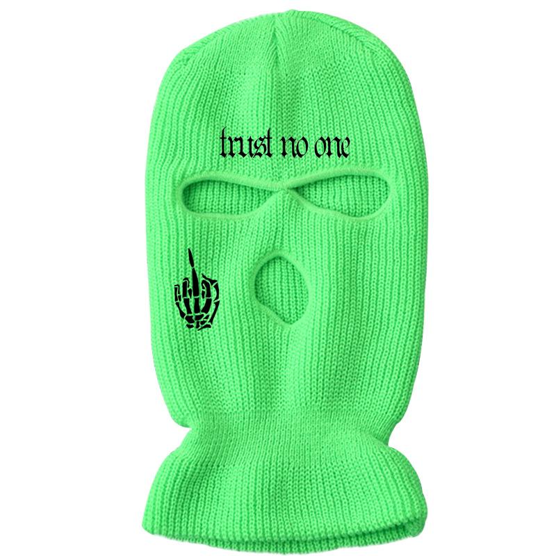 Skeleton hand street knitted warm three-hole hat ski mask hat