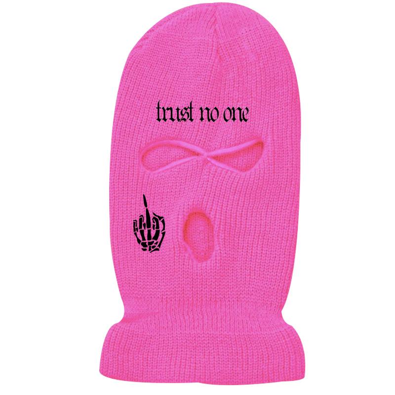 Skeleton hand street knitted warm three-hole hat ski mask hat