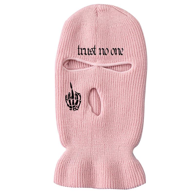 Skeleton hand street knitted warm three-hole hat ski mask hat