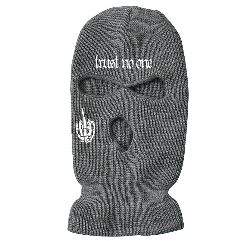 Skeleton hand street knitted warm three-hole hat ski mask hat