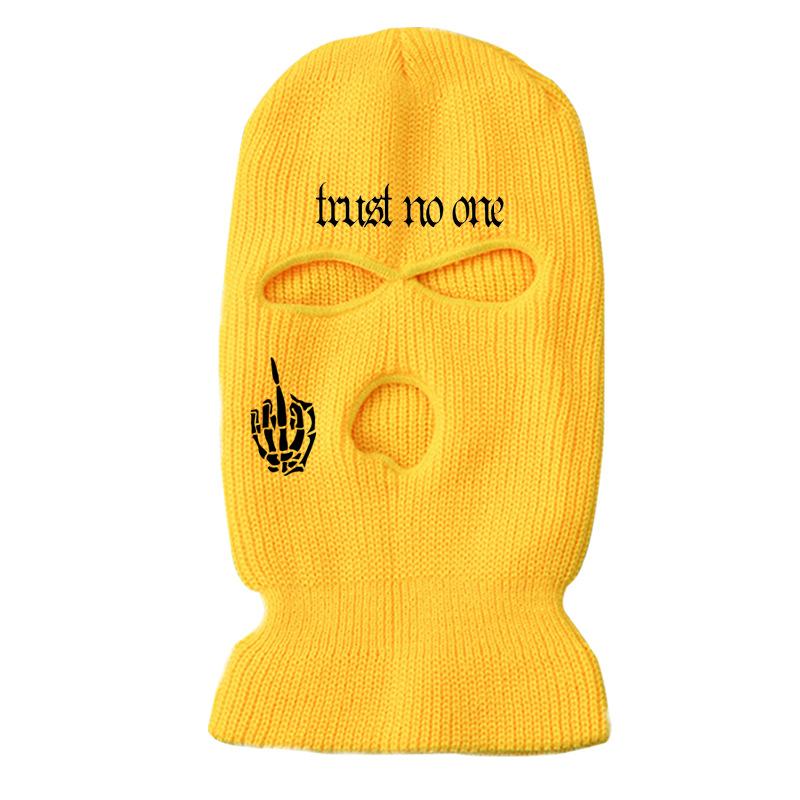 Skeleton hand street knitted warm three-hole hat ski mask hat