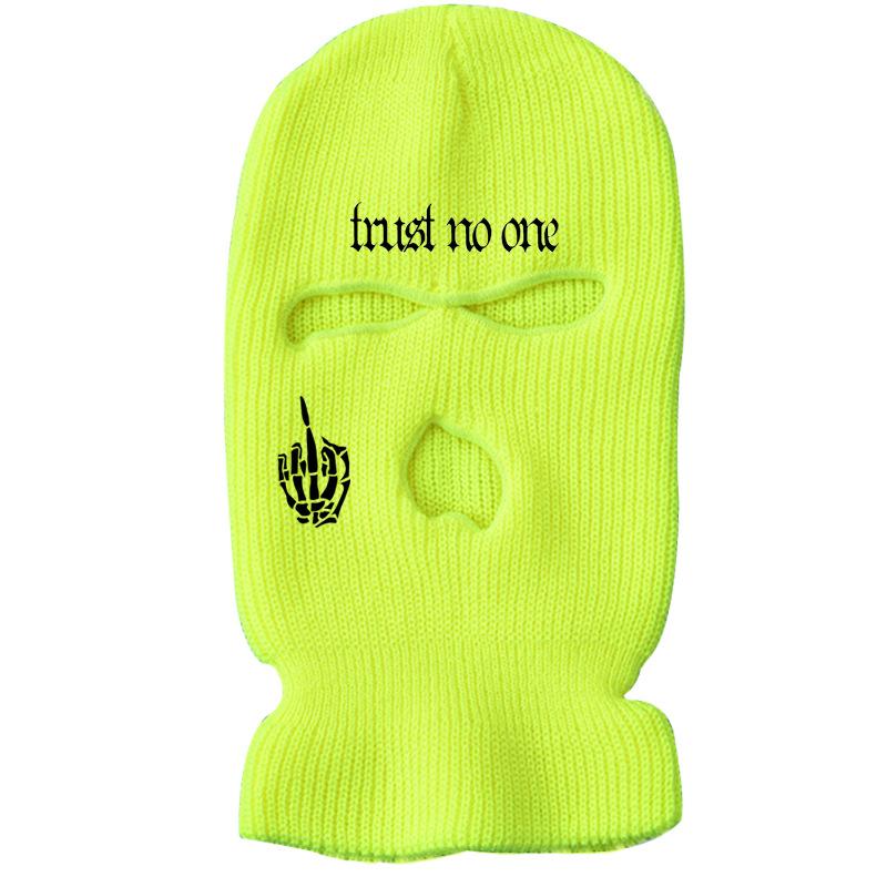 Skeleton hand street knitted warm three-hole hat ski mask hat