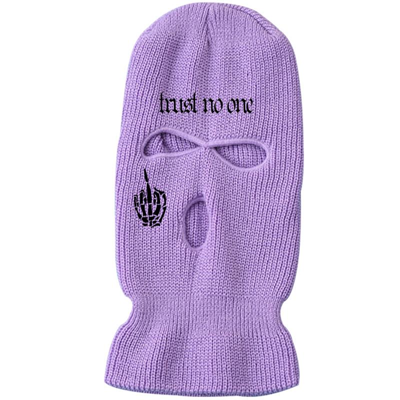 Skeleton hand street knitted warm three-hole hat ski mask hat