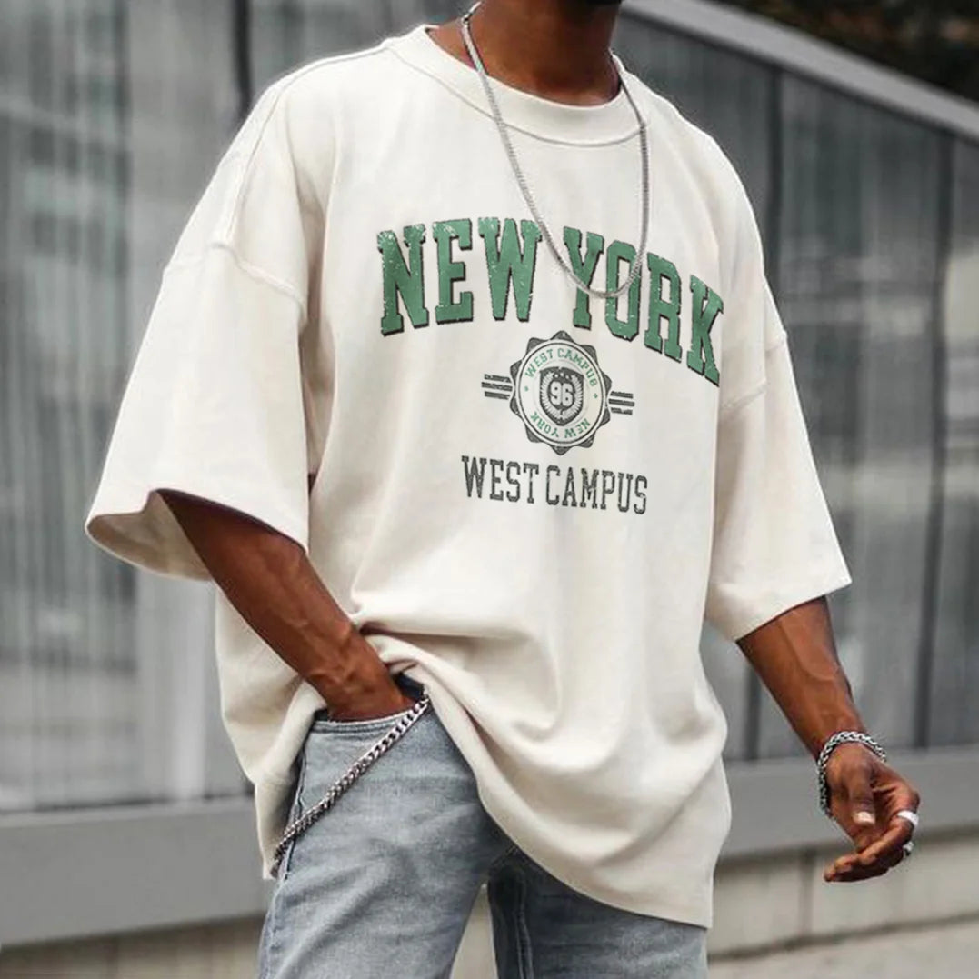 Casual New York Print Preppy T-Shirt