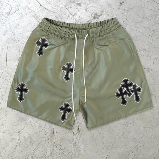 Artistic cross casual retro shorts