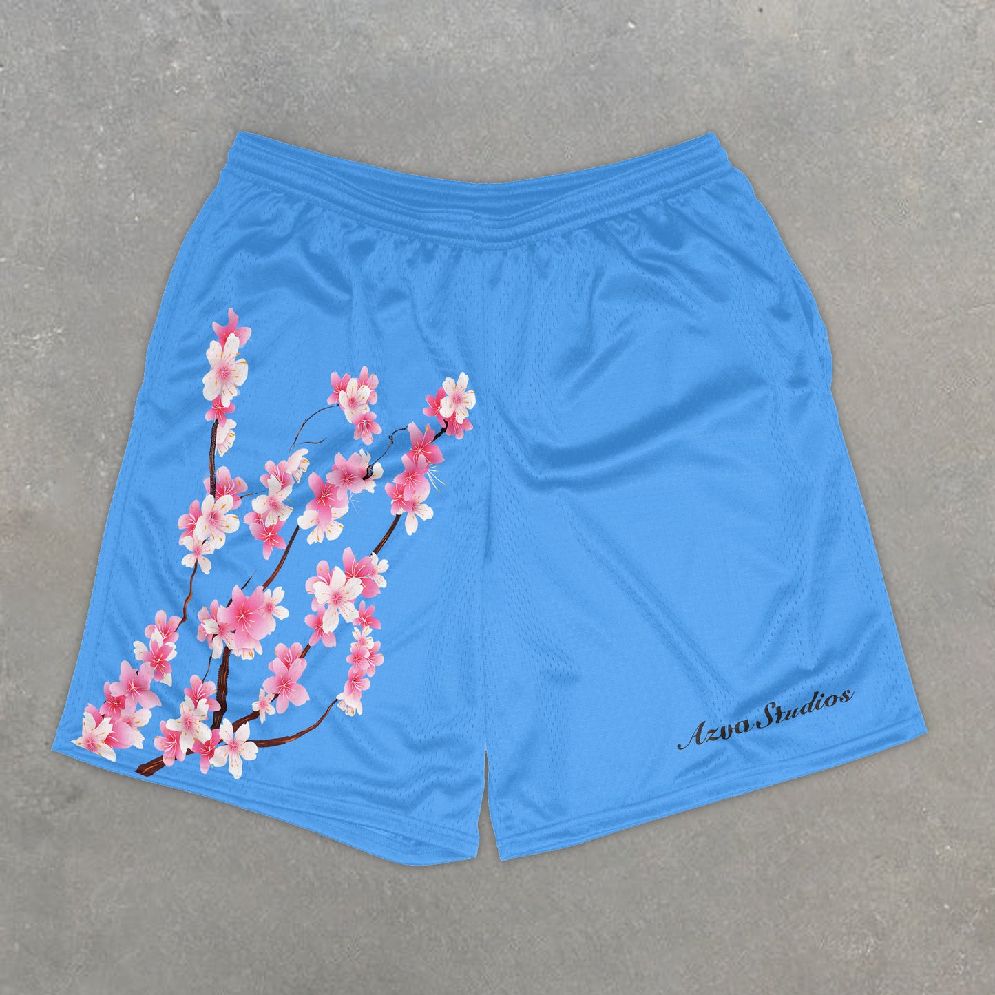 Casual Retro Cherry Blossom Stretch Shorts