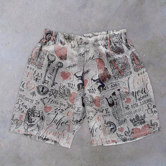 Fashionable Personalized Cupid Print Vintage Shorts