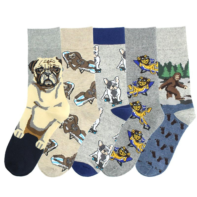 Animal Pug lion orangutan pattern socks socks