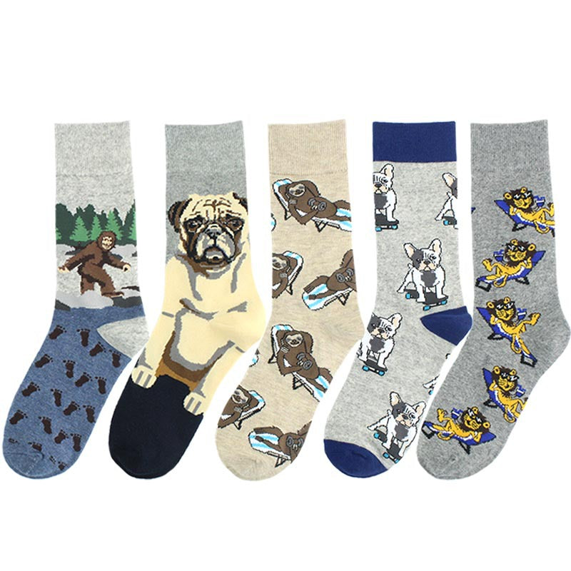 Animal Pug lion orangutan pattern socks socks